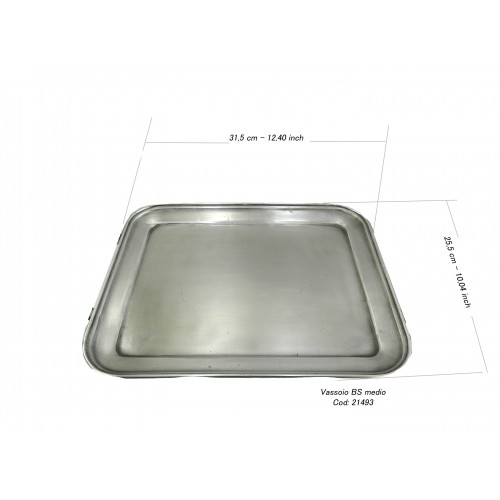 Plateau rectangulaire en étain "moyen" BSP 31,5 x 25,5 cm / 12,4 x 10,04 pouces