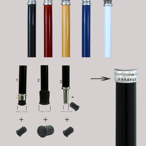 Walking sticks for ladies, in pewter and wood. Eagle knob with crest, Cavagnini Online discounts