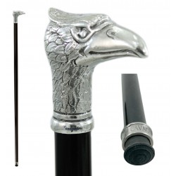 Walking sticks for ladies, in pewter and wood. Eagle knob with crest, Cavagnini Online discounts