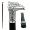 Walking sticks for ladies, in pewter and wood. Eagle knob with crest, Cavagnini Online discounts