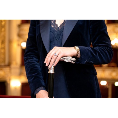 Bastone da passeggio regalo elegante, pomolo dragone personalizzabile, Cavagnini