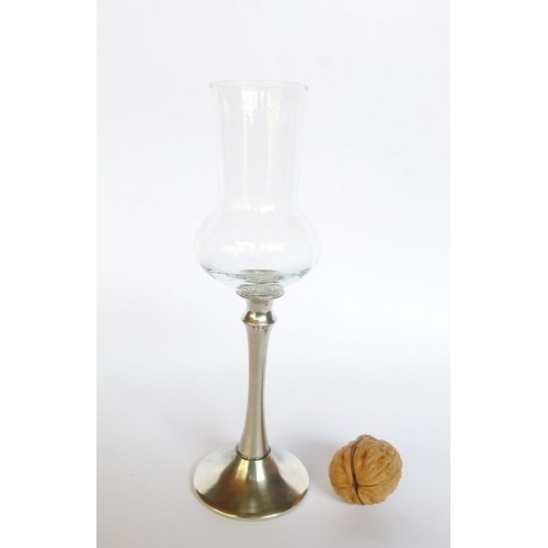 Long-stemmed glass grappa Pewter